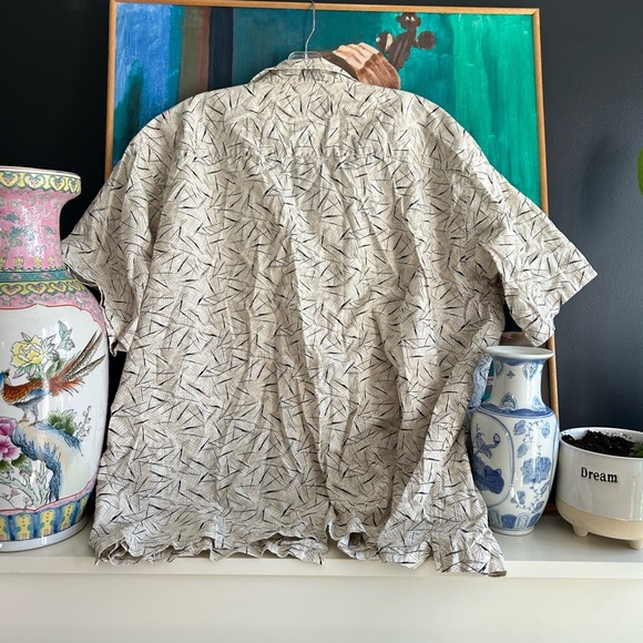 Vintage Classic Men's Casual Button Down Shirt - Cream and Black XXL - Picture 15 of 15